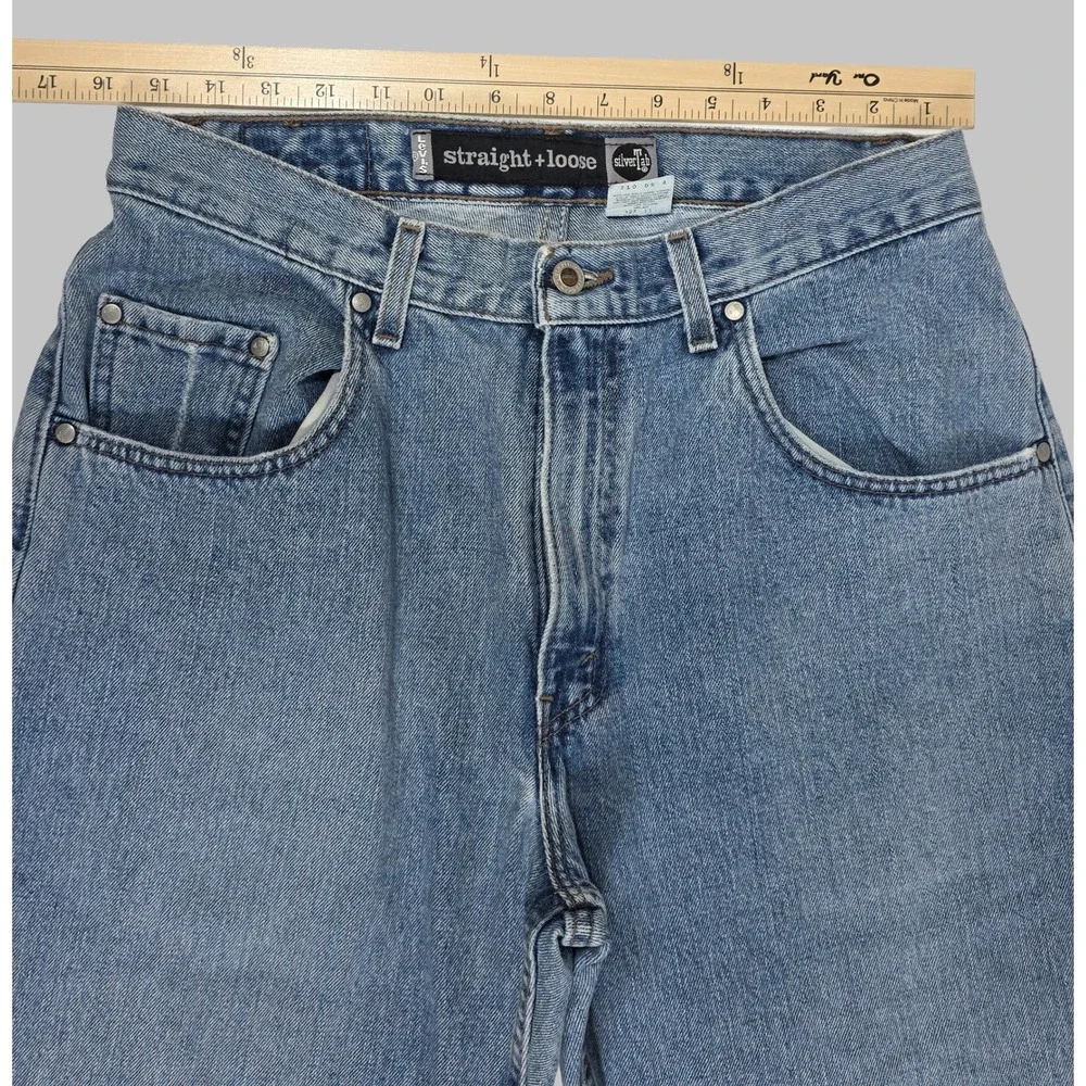 Levi's SilverTab Straight‎ and Loose Mens Jeans 32x32 Medium Wash Blue Denim